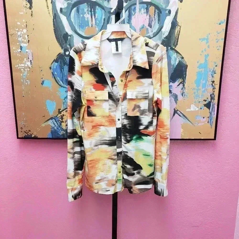 BCBGMAXAZRIA Snap Front Blouse - image 1